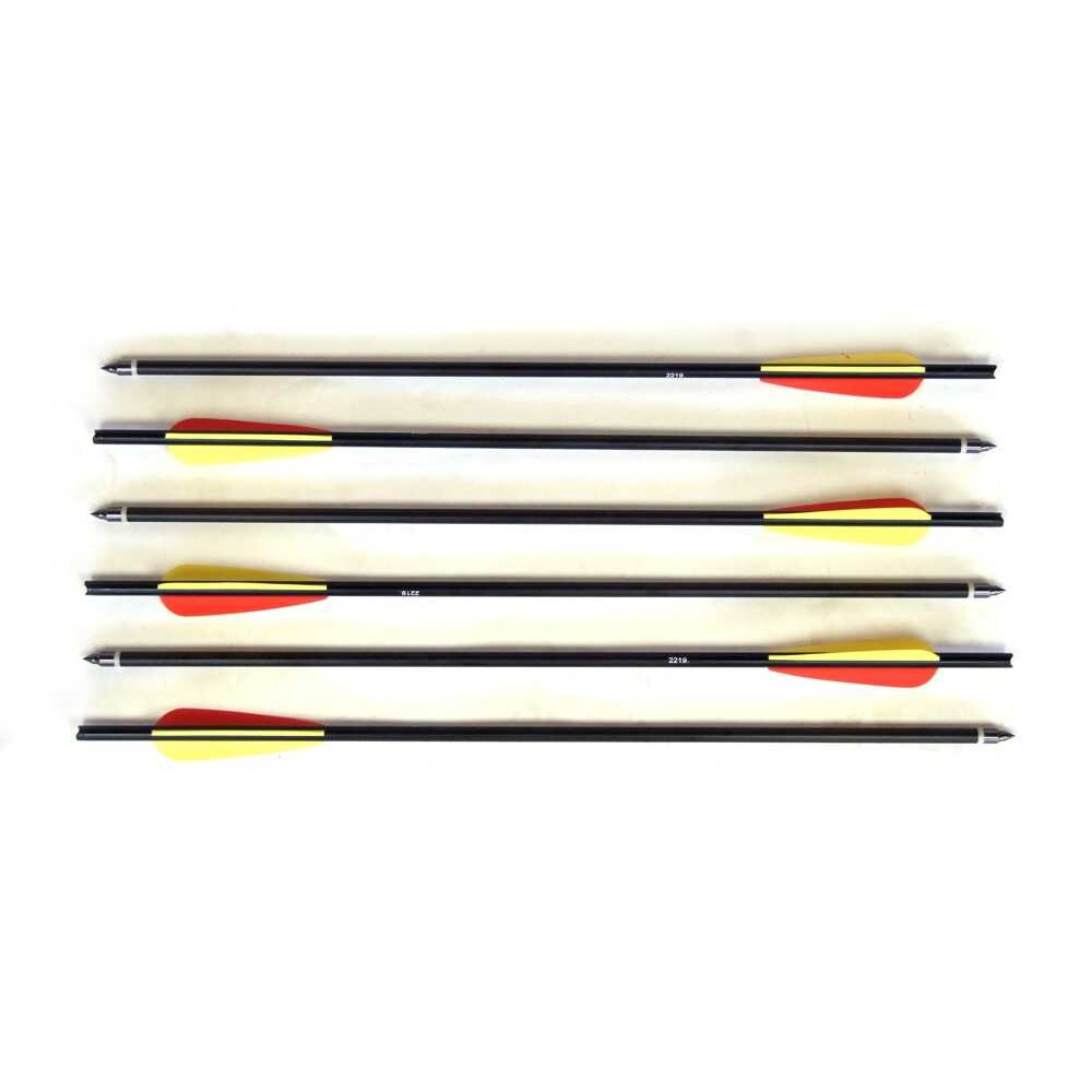 Man Kung 20 Zoll Aluminium Armbrust Bolzen Schwarz 6er-Pack (Ø9mm)