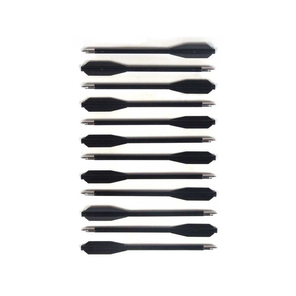 Man Kung 6,5 Zoll schwarze Kunststoff Armbrust Bolzen 12er-Pack (Ø6mm)